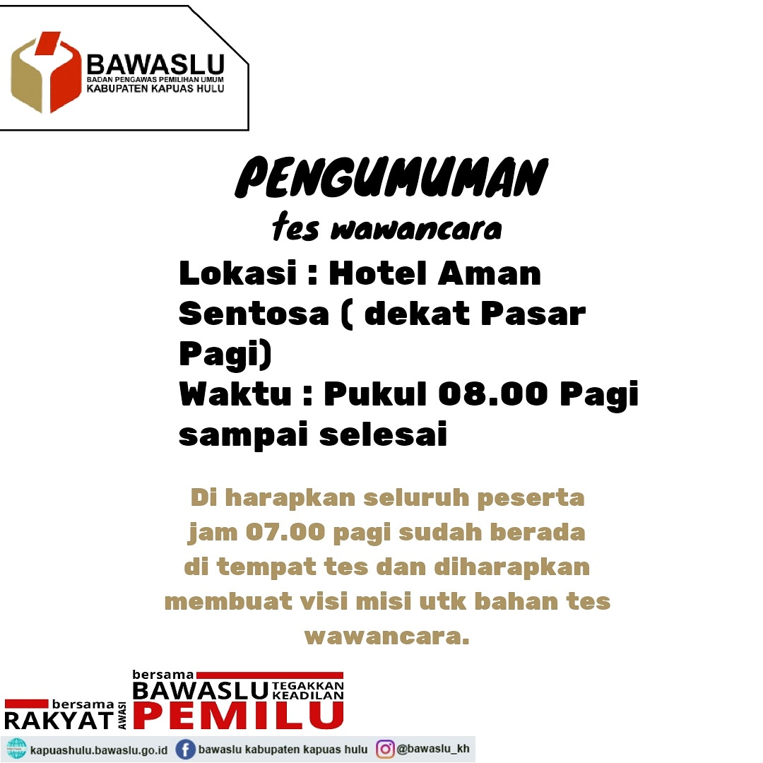 Pengumuman Tes Wawancara