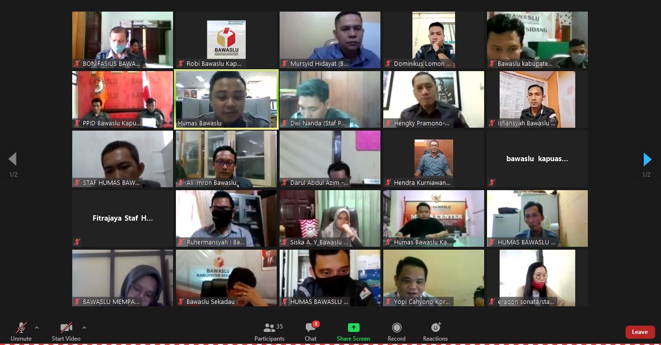 Strategi Pengelolaan kehumasan di Lingkungan Bawaslu Tahun 2020