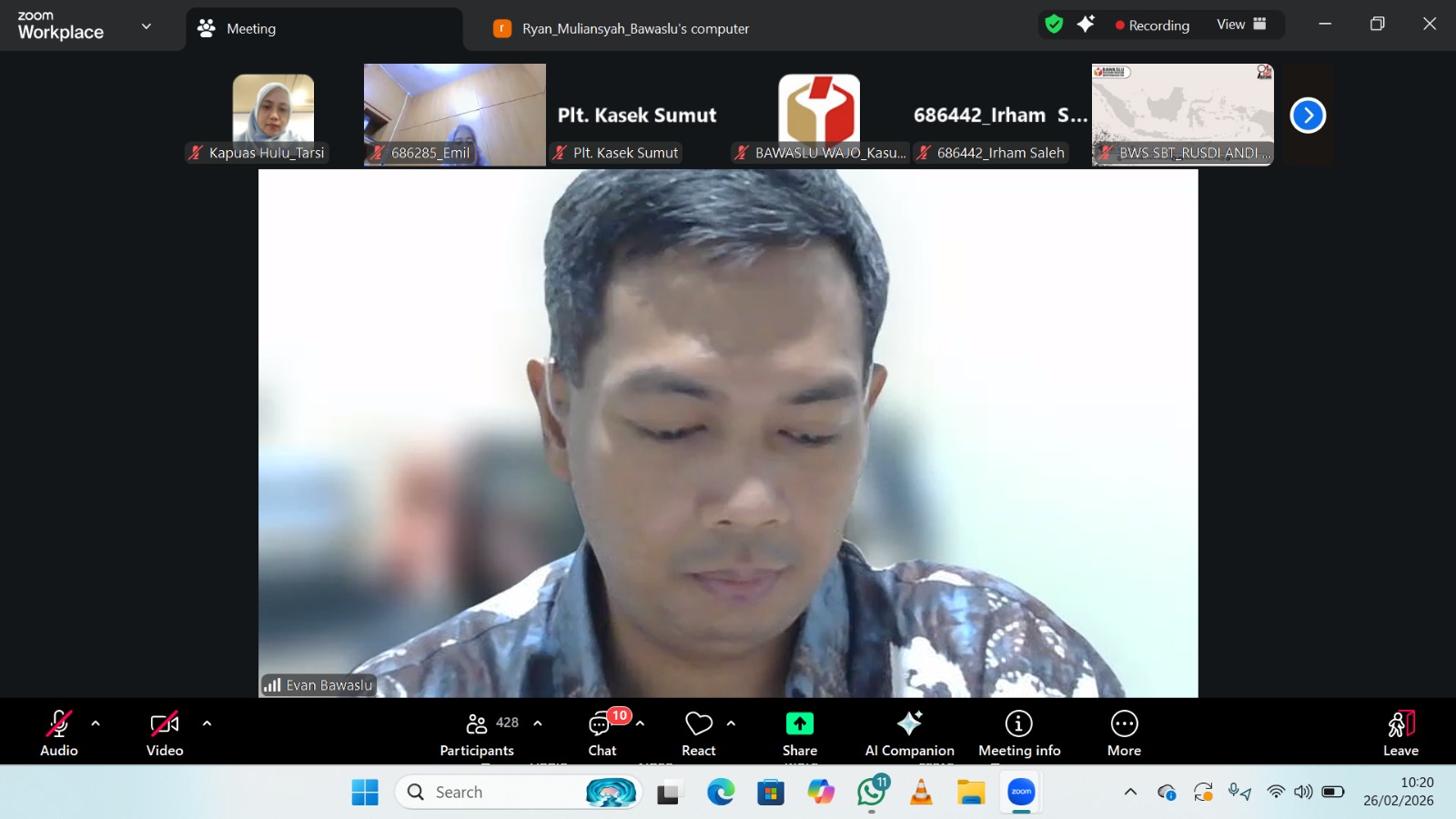 Sosialisasi Draft Perjanjian Kerja 2026 Bawaslu