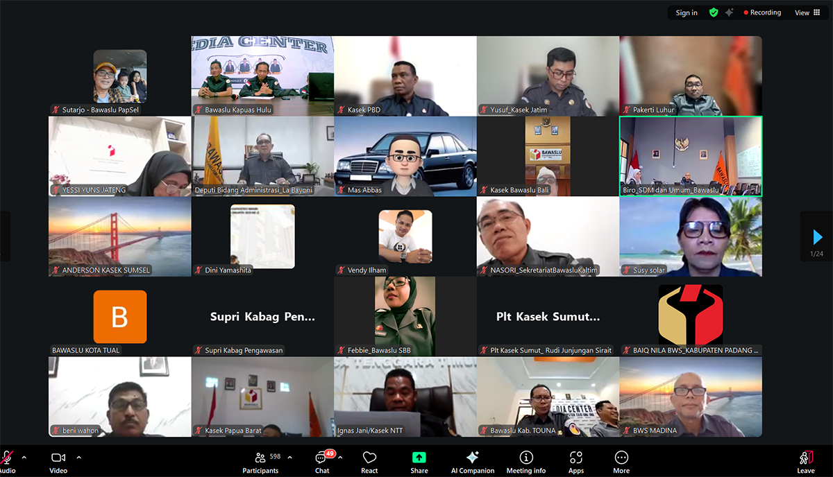 kegiatan zoom meeting rapat rutin senin