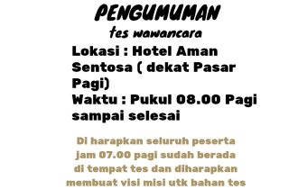 Pengumuman Tes Wawancara